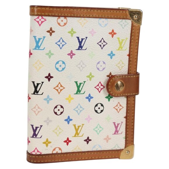 LOUIS VUITTON Multicolor Agenda PM Day Planner Cover White R21074 Auth 134196 - Picture 1 of 16